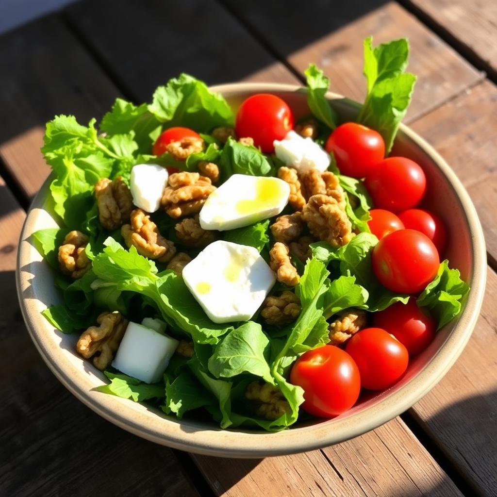Salade fraîche aux légumes locaux et chèvre