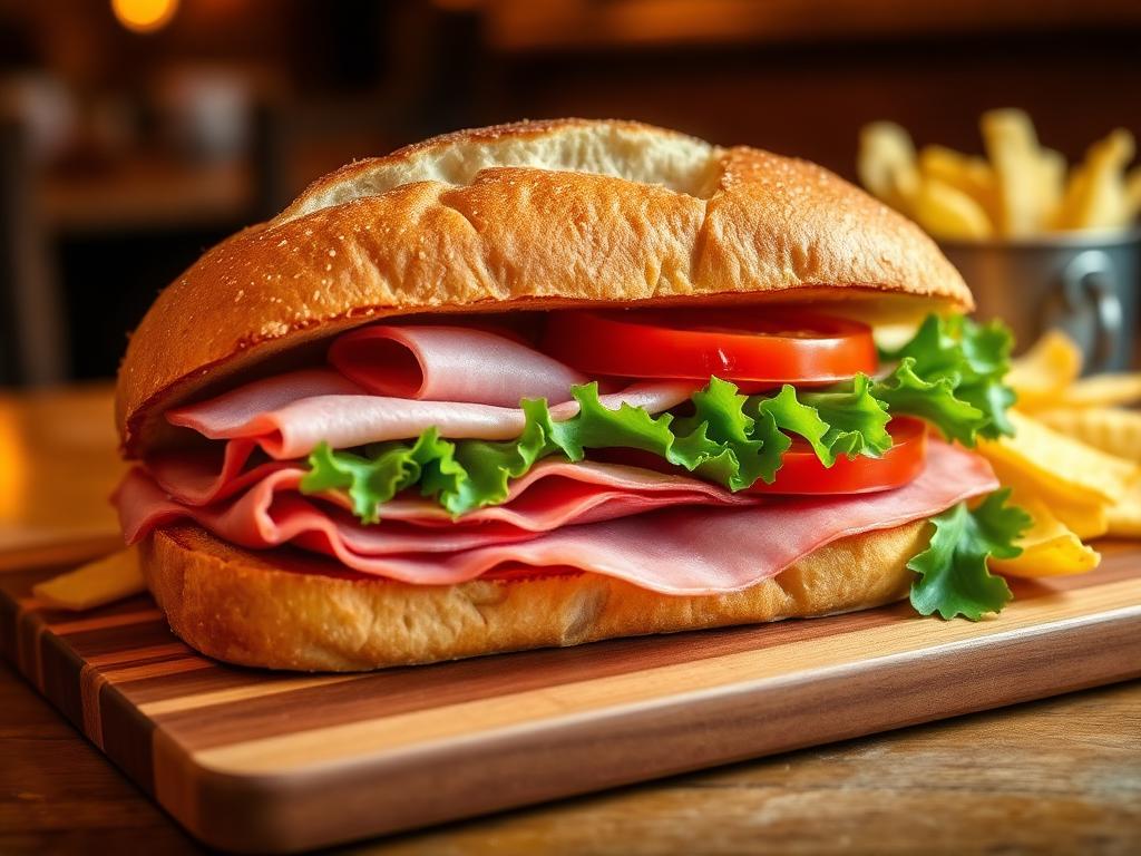Sandwich gourmand à la baguette croustillante