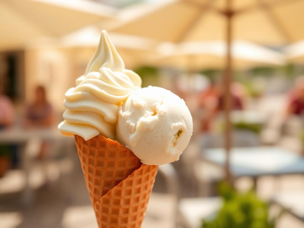Glace artisanale d'Aniane en cornet