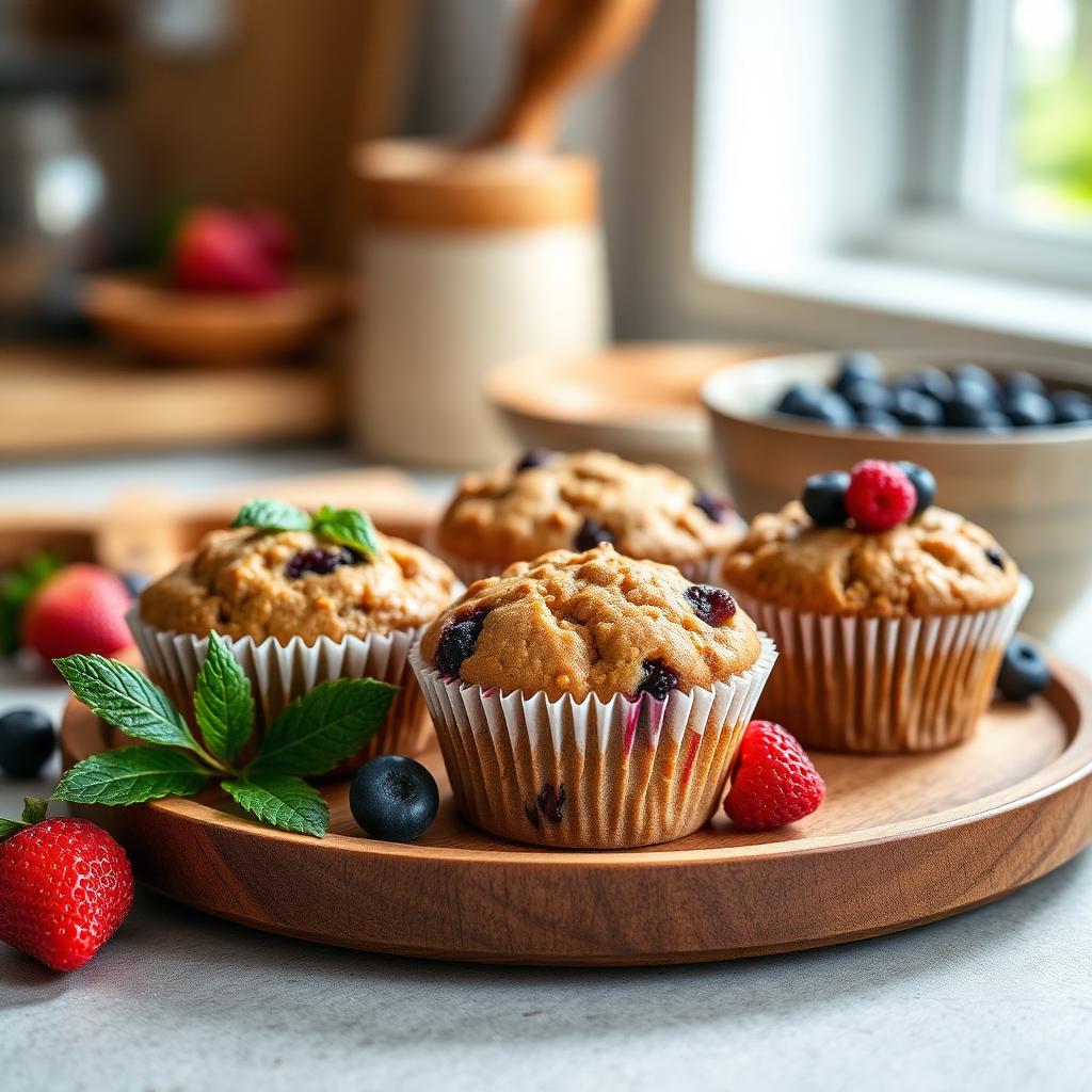 Muffins vegans aux fruits rouges