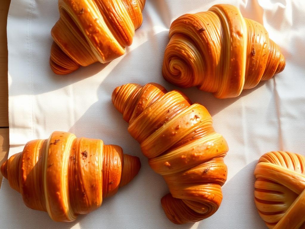 Viennoiseries dorées et croustillantes